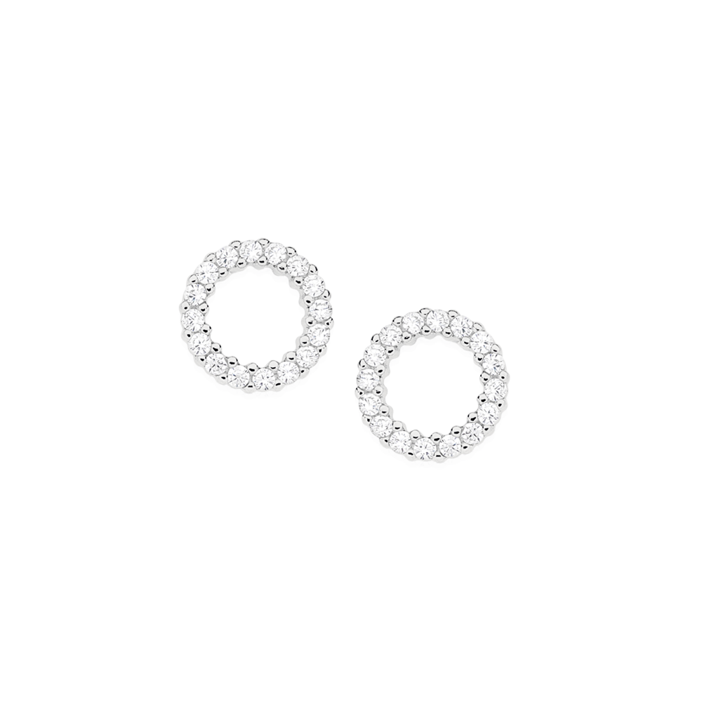 Circle stud clearance earrings silver
