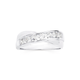 Silver CZ Crossover Ring Size P