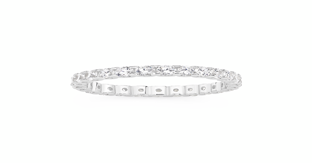 Silver Cz Eternity Ring Size R in Clear | Prouds