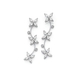 Silver CZ Flower Drop Earrings