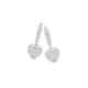 Silver CZ Heart Drop Earrings