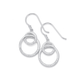 Silver CZ Interlocking Circles Earrings