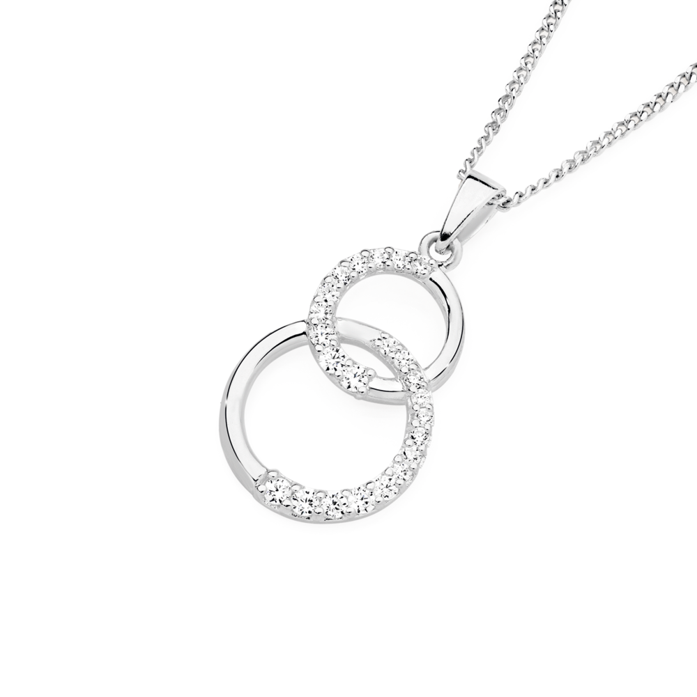 Gemstone Interlocking Circles Necklace (2-5 Stones) | Zales