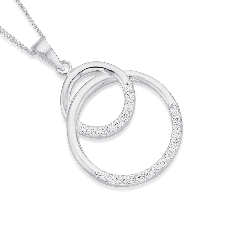 Sterling Silver Interlocking Circles Necklace - Reveka Rose