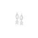 Silver CZ Open Loop Drop Earrings
