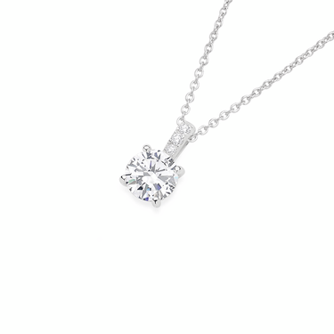 SILVER CZ SOLITAIRE PENDANT