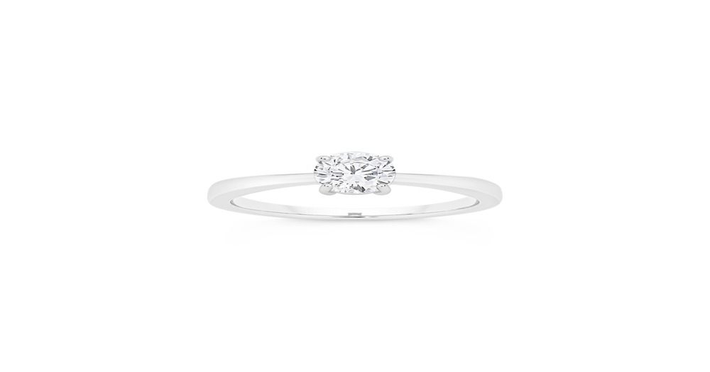 Silver Cz Solitaire Ring Size O in Clear | Prouds