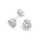 Silver CZ Twist Design Earrings