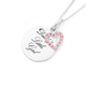Silver  Daddys Little Girl Disc Pink CZ Heart