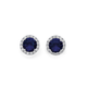 Silver Dark Blue CZ Cluster Earrings