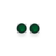 Silver Dark Green CZ Loop Earrings