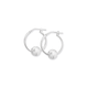 Silver Diamond-Cut Ball Hoop Earrings
