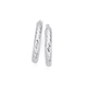 Silver Diamond- Cut Oval Hoop Earrings