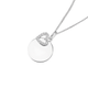 Silver Disc with Cubic Zirconia Heart Pendant