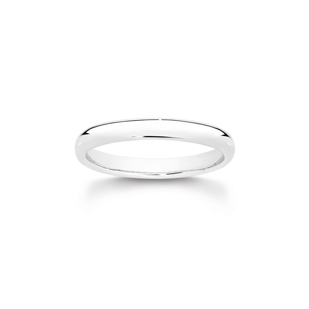 Silver Domed 3mm Comfort Band Size Q