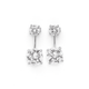 Silver Double Cubic Zirconia Stud Earrings