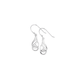 Silver Double Loop CZ Hook Drop Earrings