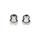 Silver Enamel Penguin Earrings