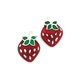 Silver Enamel Strawberry Earrings