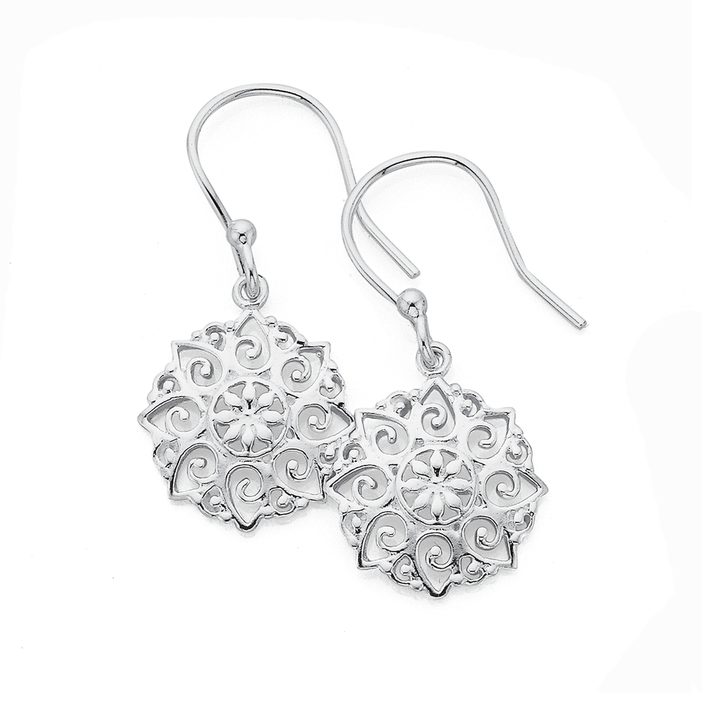Silver cheap filigree earrings