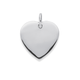 Silver Flat Heart Disc Charm