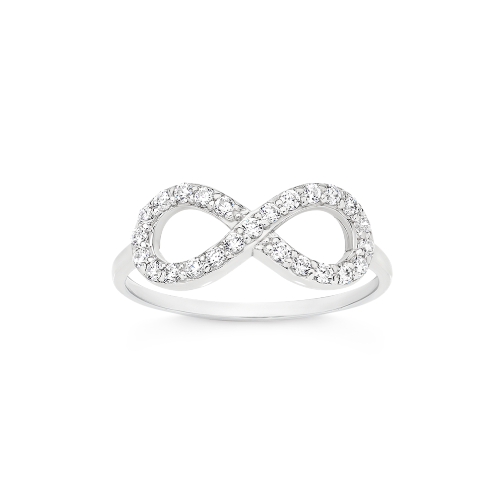 Silver Full CZ Infinity Ring