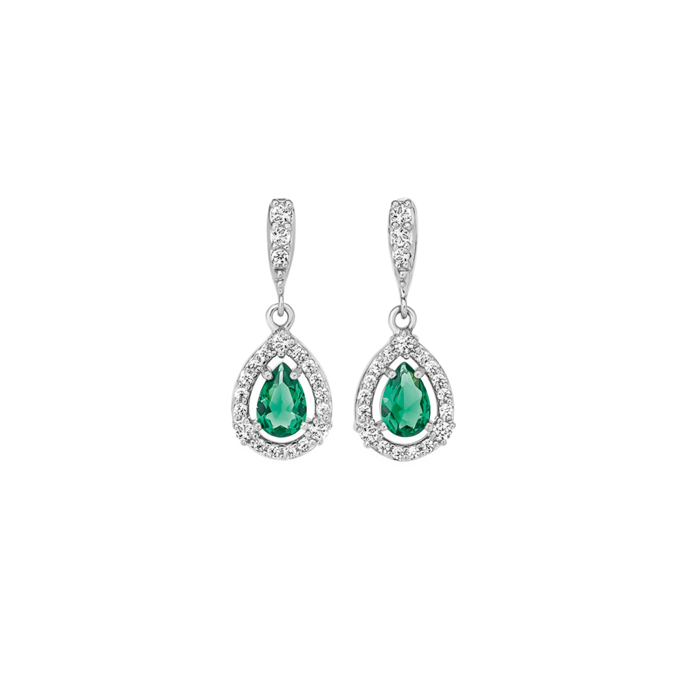 Dark green discount drop earrings