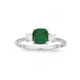 Silver Green CZ Dress Ring