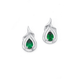 Silver Green CZ Fancy Stud Earrings