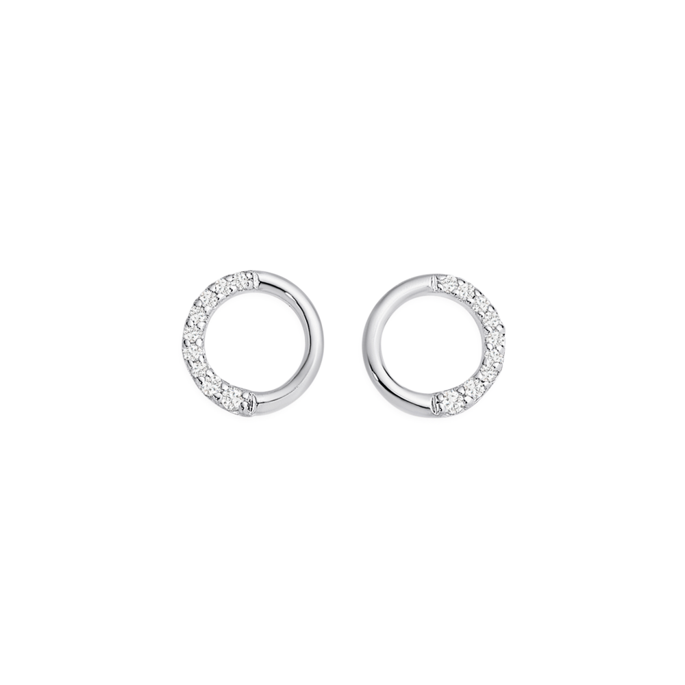 Half circle stud earrings clearance