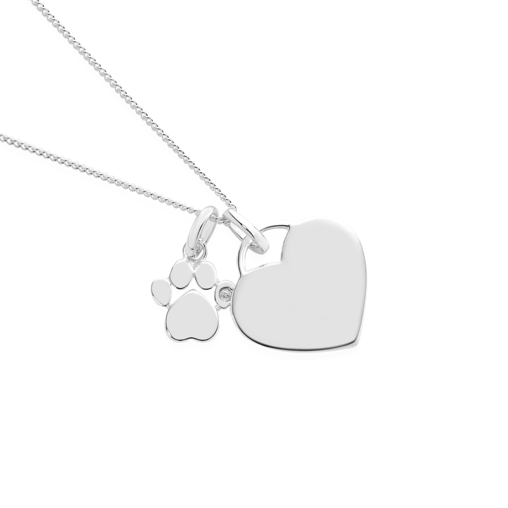 Paw print photo necklace deals