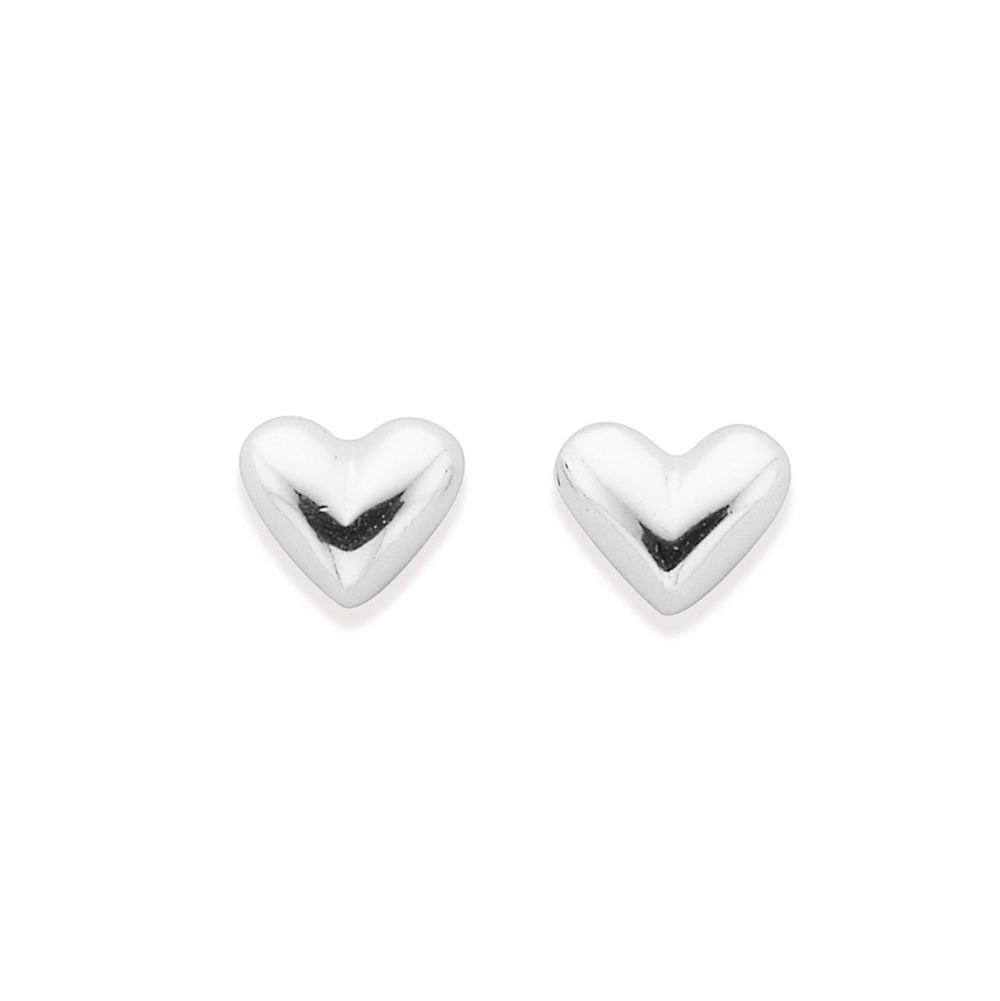 New Sterling Silver Open Heart Stud Earrings
