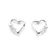 Silver Heart With Two White Cubic Zirconia Earrings