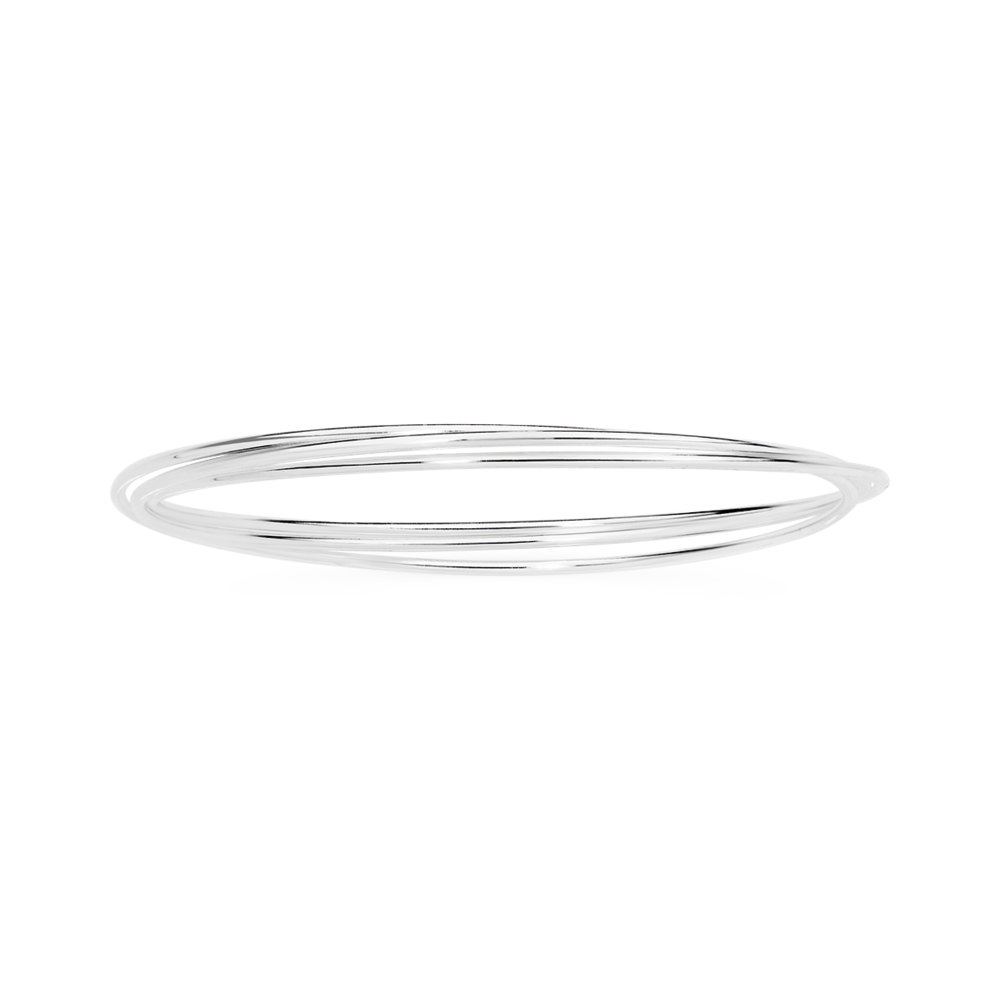 Silver 64x4mm Half Round Solid Bangle Prouds