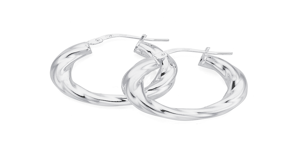 Silver Hoop Earrings Prouds
