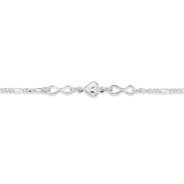 Silver Infinity With Heart Bracelet