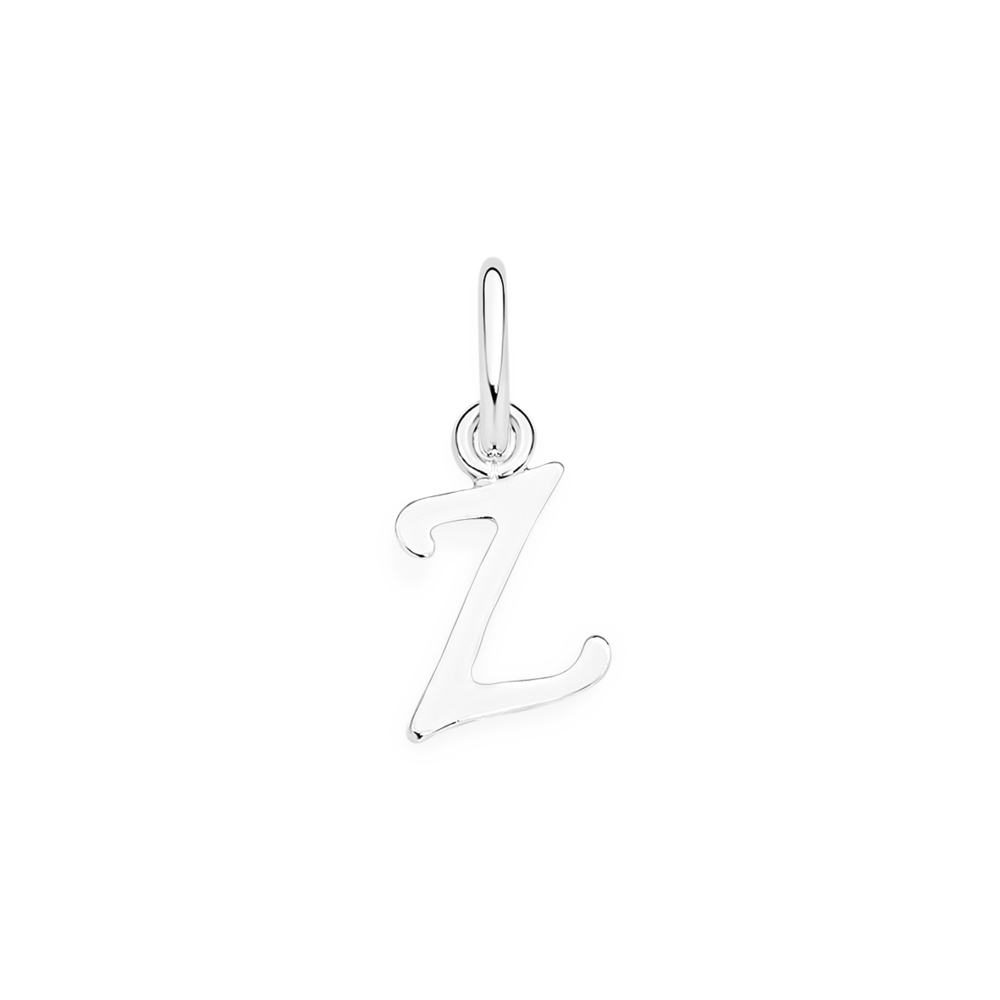 Silver Italic 'Z' Initial Charm