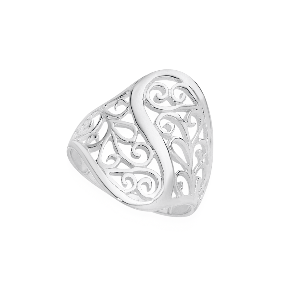 Silver Black White Cubic Zirconia Eternity Ring in Black Prouds