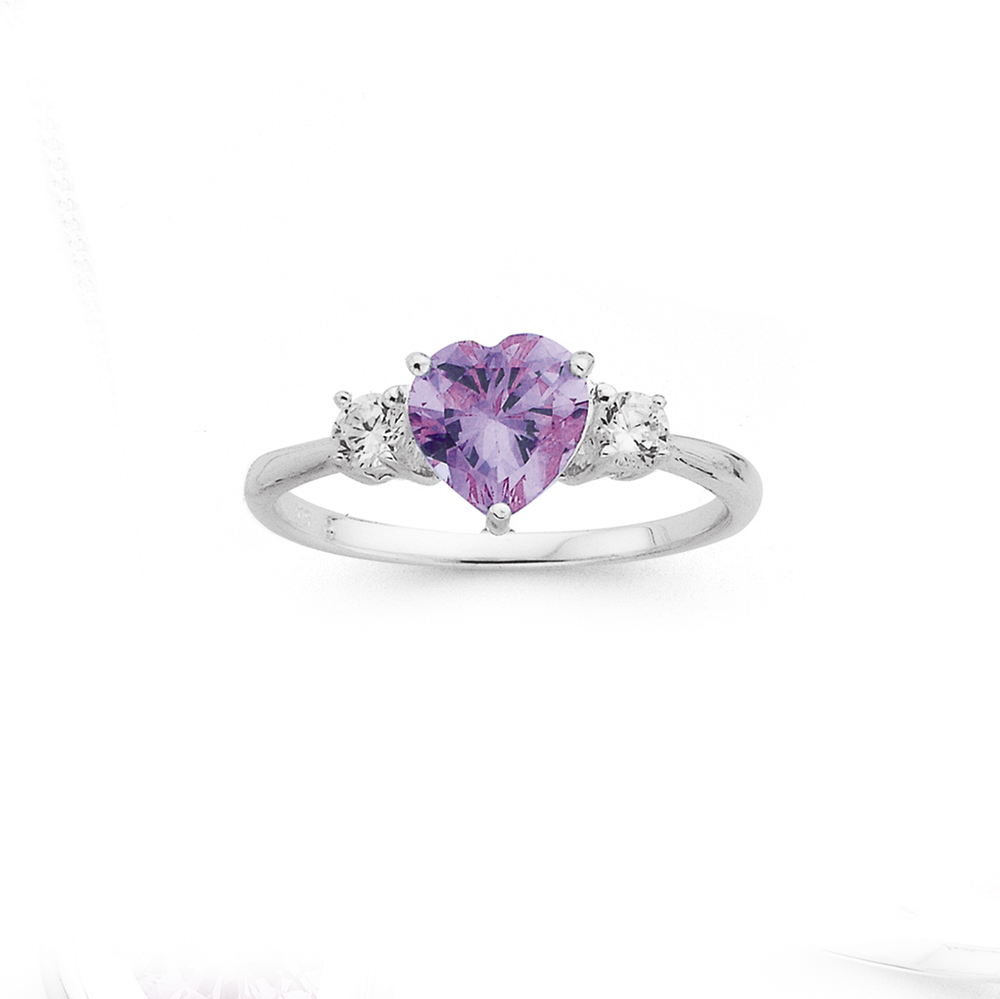 Promise ring with purple stone deals