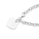 Silver Light Cable Link With Heart Disc Bracelet