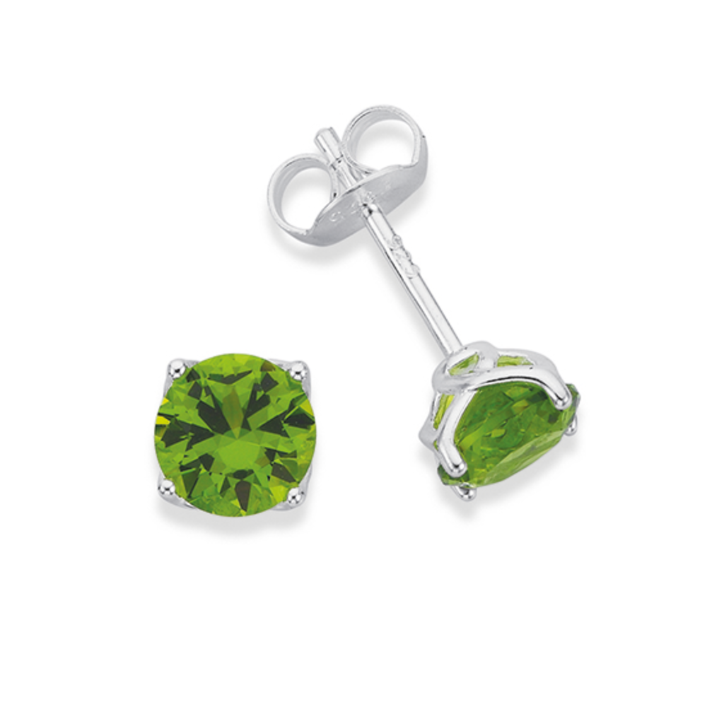 Green and sales silver earrings
