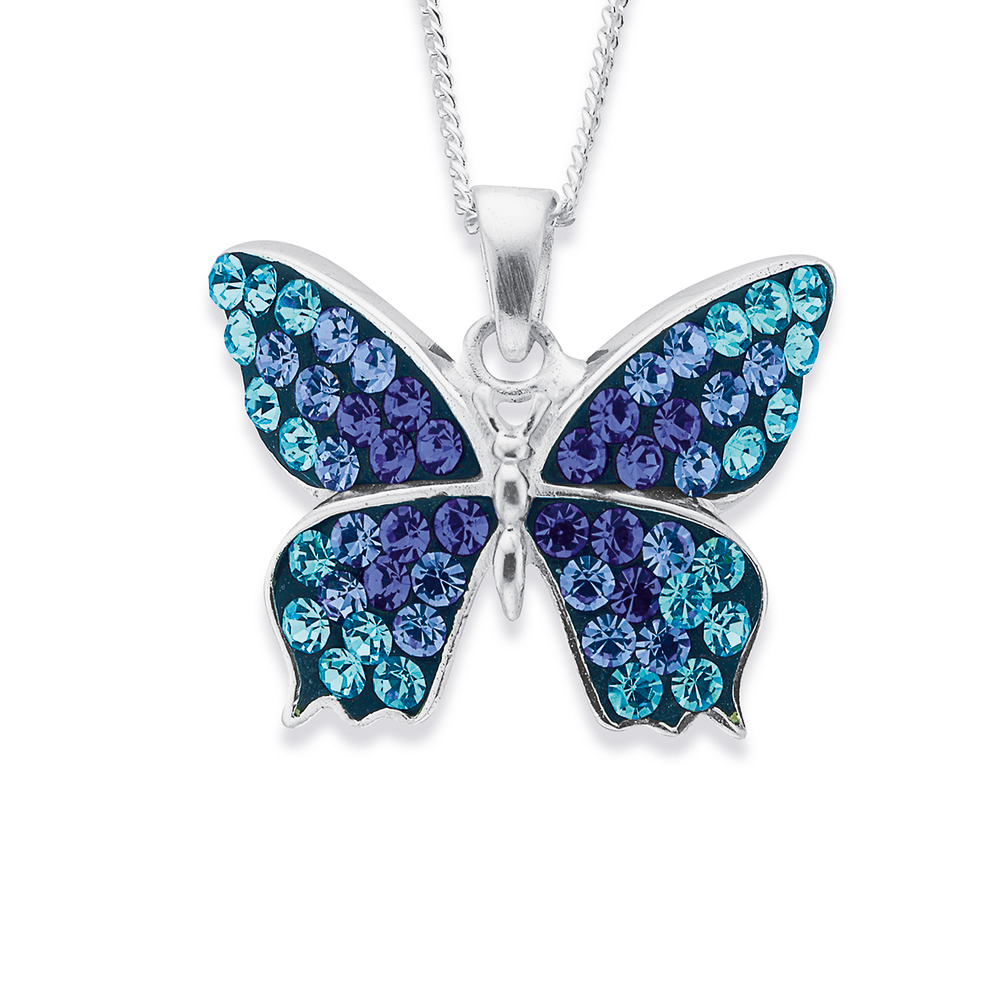 Aprille Crystal Butterfly Necklace - Anne Koplik Designs
