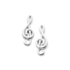 Silver Musical Note Stud Earrings