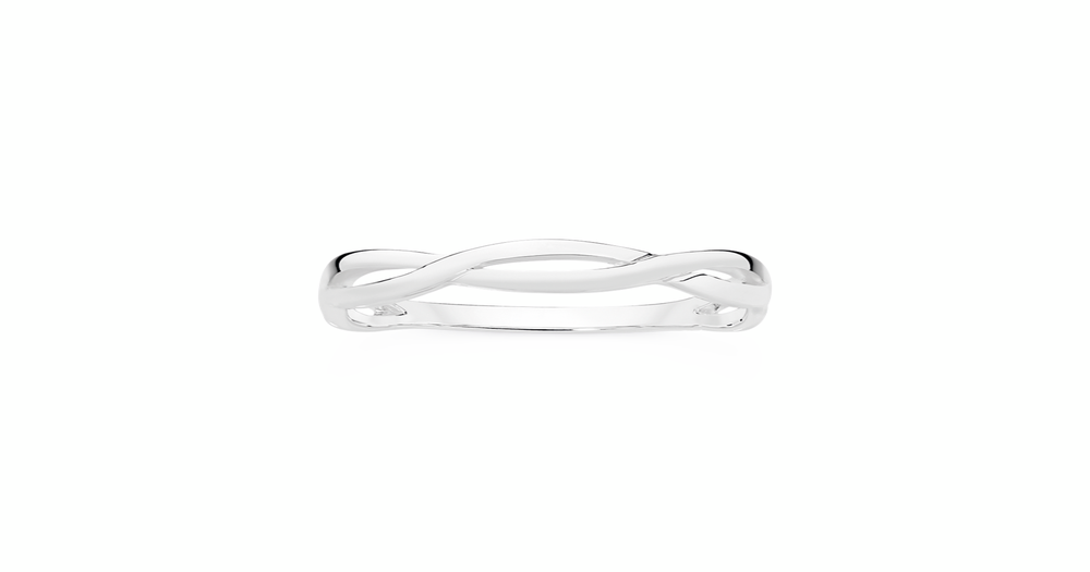 Silver Open Twist Friendship Ring Size R | Prouds