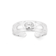 Silver Oval Cubic Zirconia Toe Ring