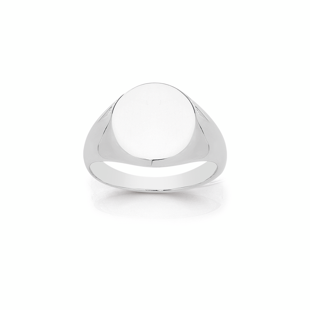 Silver Oval Signet Gents Ring