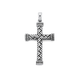 Silver Oxidised Woven Cross - No Chain