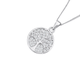 Silver Pave Cubic Zirconia Tree Of Life Pendant