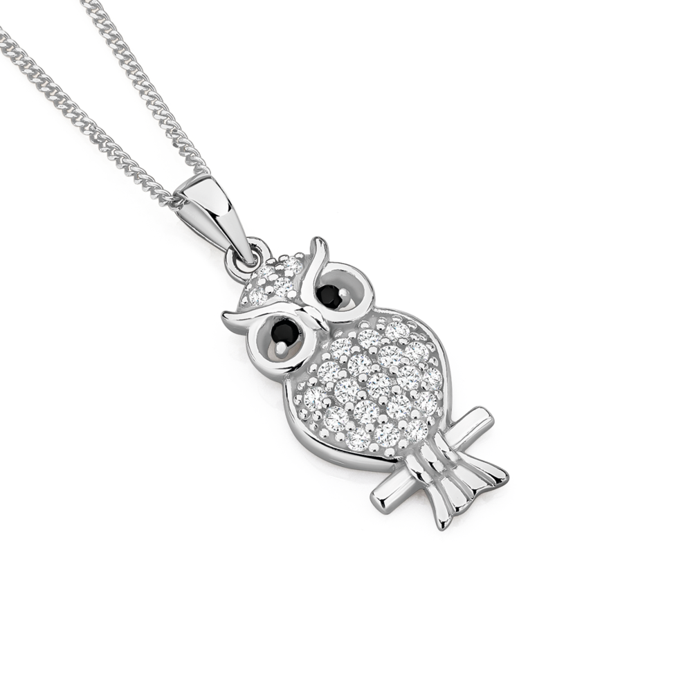 Silver store owl necklace