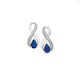 Silver Pear Blue CZ Infinity Earrings